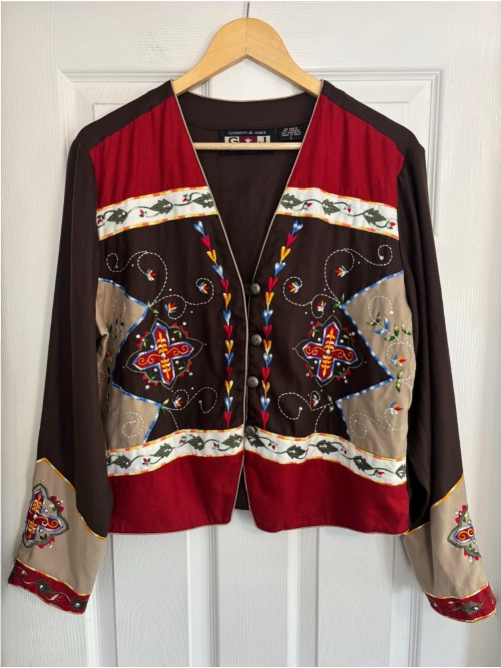 Vintage Gordon & James Western Jacket Womens Large Embroidered Southwest Cowgirl